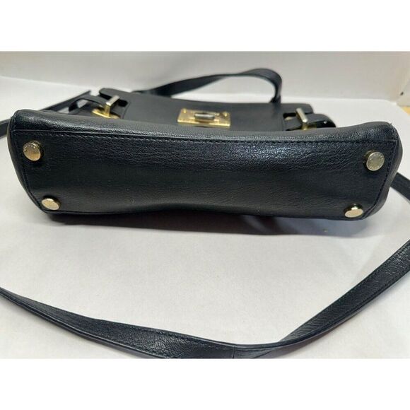Michael Kors Ava Black Leather Handbag Crossbody Gold Hardware - Picture 3 of 9